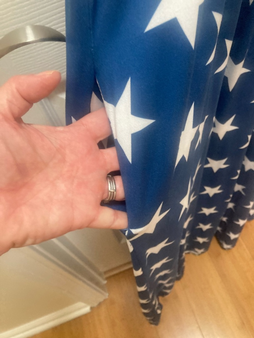 Sleeveless Red, White & Blue Star-Spangled Maxi Dress - Picture 4 of 6